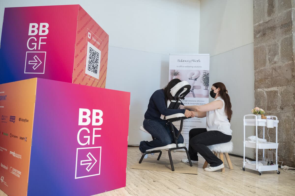 Zona de bienestar Balance@Work en el Beyond Boundaries Global Festival